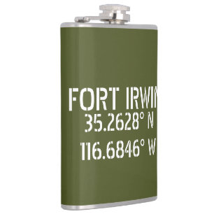 Fort Irwin Latitude Longitude  Hip Flask