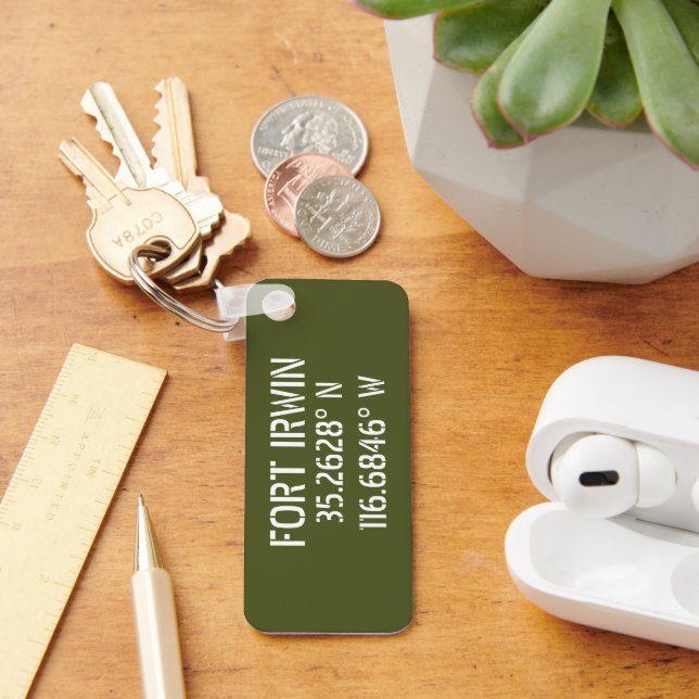 Fort Irwin Latitude Longitude  Key Ring (Desk)