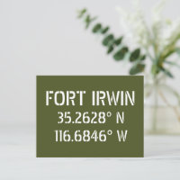 Fort Irwin Latitude Longitude Postcard