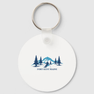 Fort Kent Maine Ski Resort Skiing Skier Key Ring