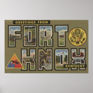 Fort Knox, Kentucky - Large Letter Scenes Poster