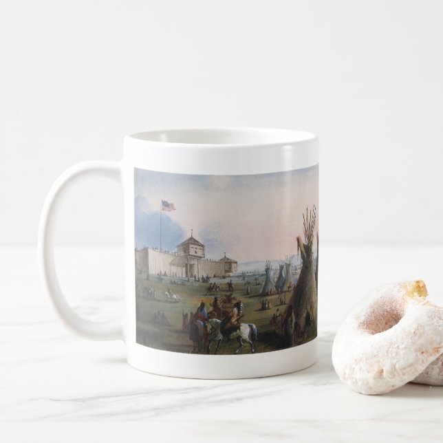 Fort Laramie, Sublette Fort, Fort William, Miller Coffee Mug (With Donut)