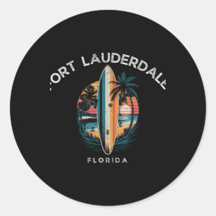 Fort Lauderdale Beach Florida Men Women Surfing Classic Round Sticker