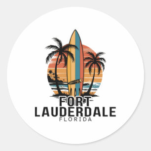 Fort Lauderdale Beach Florida Surfing Surfer _1 Classic Round Sticker