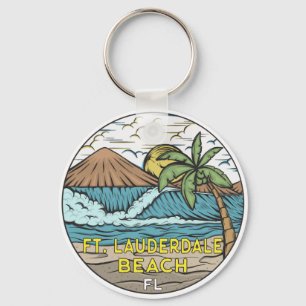 Fort Lauderdale Beach Florida Vintage  Key Ring