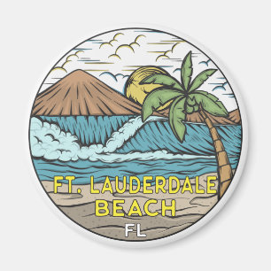 Fort Lauderdale Beach Florida Vintage  Magnet