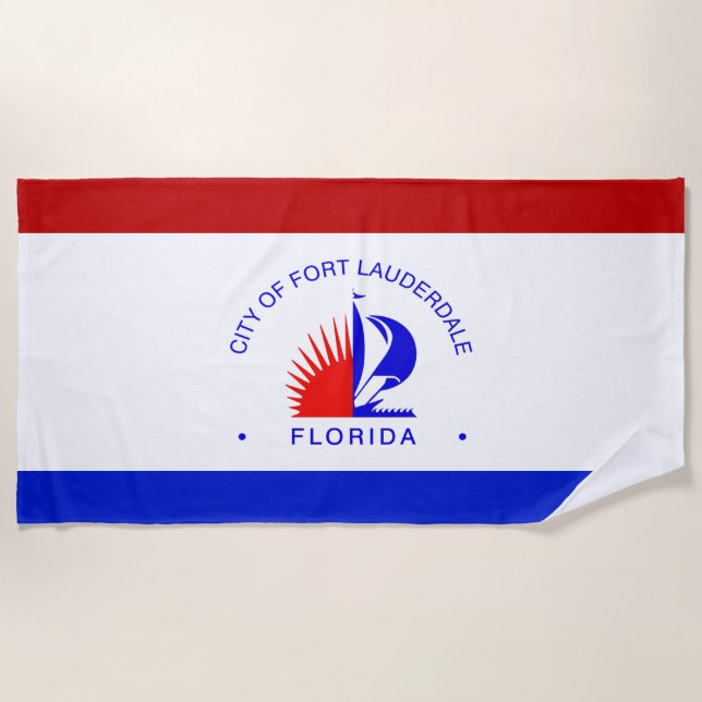 Fort Lauderdale city flag beach towel (Front)