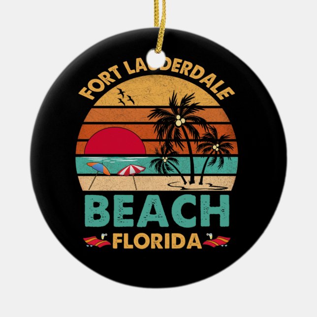 Fort Lauderdale Florida Beach FL Novelty Ceramic Tree Decoration (Front)