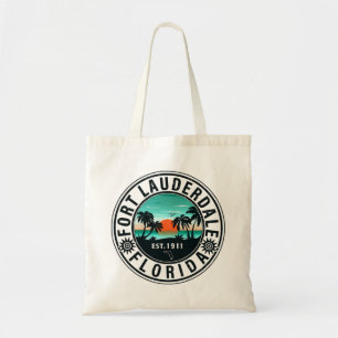 Fort Lauderdale Florida Beach Palm Souvenirs 60s Tote Bag
