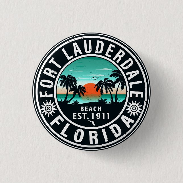 Fort Lauderdale Florida Beach Tropical Souvenirs 3 Cm Round Badge (Front)
