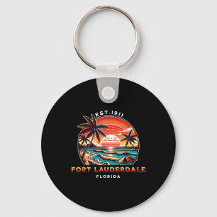 Fort Lauderdale Florida Beach Vintage Key Ring