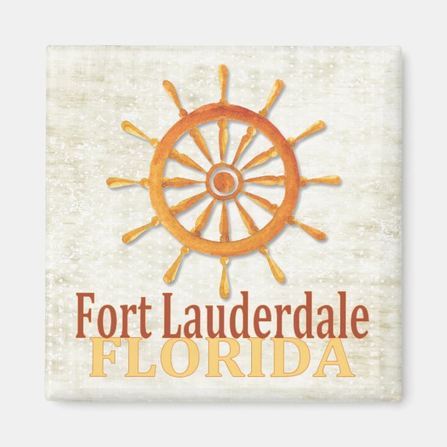Fort Lauderdale Florida captain's wheel magnet (Front)
