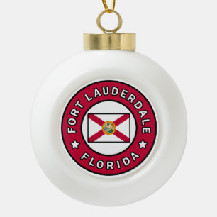Fort Lauderdale Florida Ceramic Ball Christmas Ornament