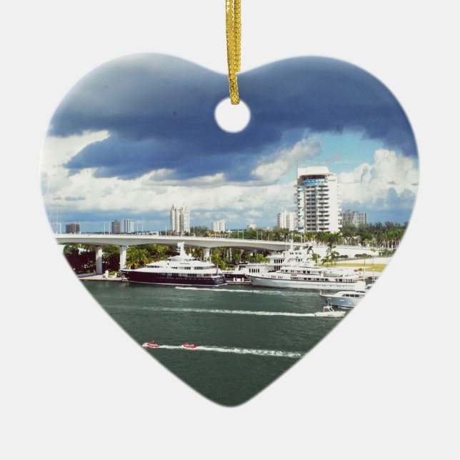 Fort lauderdale Florida Ceramic Tree Decoration (Front)