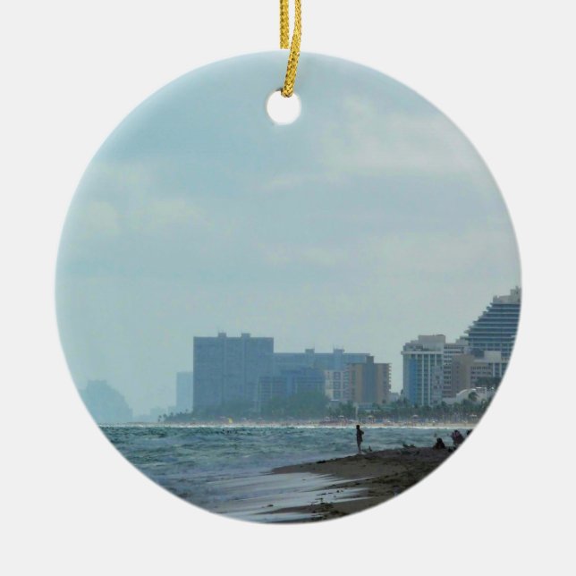 Fort Lauderdale, Florida Ceramic Tree Decoration (Front)