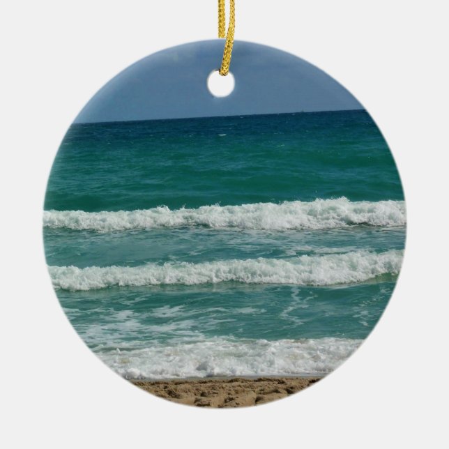 Fort Lauderdale, Florida Ceramic Tree Decoration (Front)