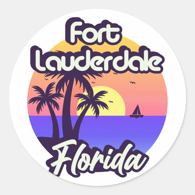 Fort Lauderdale Florida Classic Round Sticker (Front)