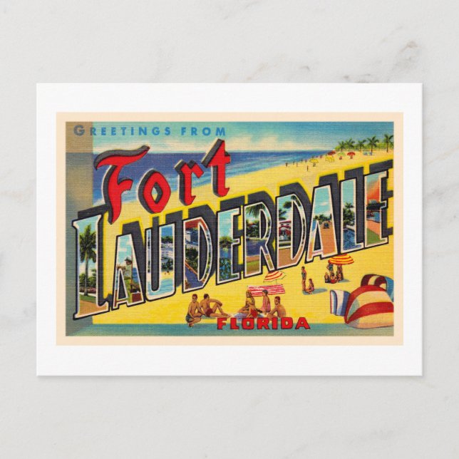 Fort Lauderdale Florida FL Large Letter Postcard (Front)