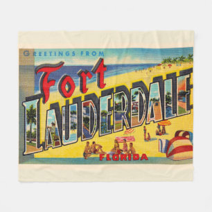 Fort Lauderdale Florida FL Large Letter Postcard Fleece Blanket