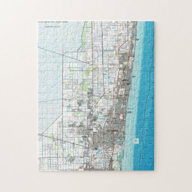 Fort Lauderdale Florida Map (1985) Jigsaw Puzzle (Vertical)