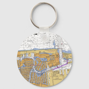 Fort Lauderdale, Florida Nautical Chart Keychain