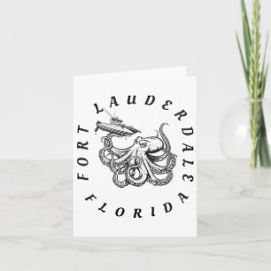 Fort Lauderdale Florida Octopus Saltwater Deep Sea Card