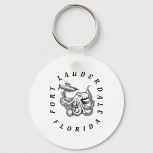 Fort Lauderdale Florida Octopus Saltwater Deep Sea Key Ring
