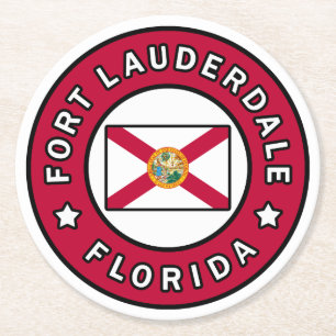 Fort Lauderdale Florida Round Paper Coaster