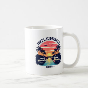 Fort Lauderdale Florida Sunset Boating Scene Coffee Mug