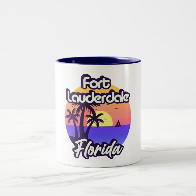 Fort Lauderdale Florida Two-Tone Coffee Mug (Center)