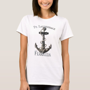 Fort Lauderdale Florida Vacation Nautical Anchor S T-Shirt