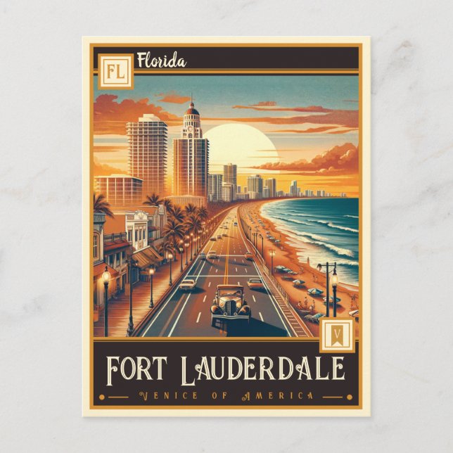 Fort Lauderdale, Florida | Vintage Postcard (Front)