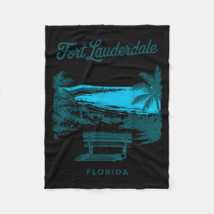 Fort Lauderdale Florida Vintage Travel Scenic View Fleece Blanket