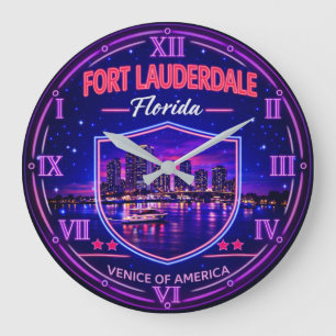 Fort Lauderdale Florida Waterfront  Large Clock
