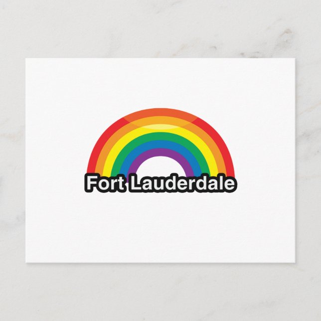 FORT LAUDERDALE LGBT PRIDE RAINBOW -.png Postcard (Front)