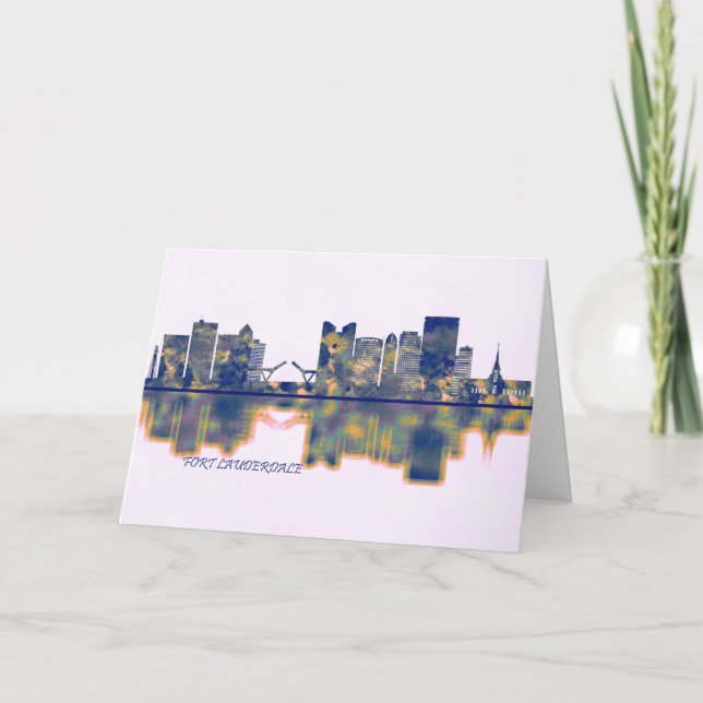 Fort Lauderdale Skyline Holiday Card (Front)