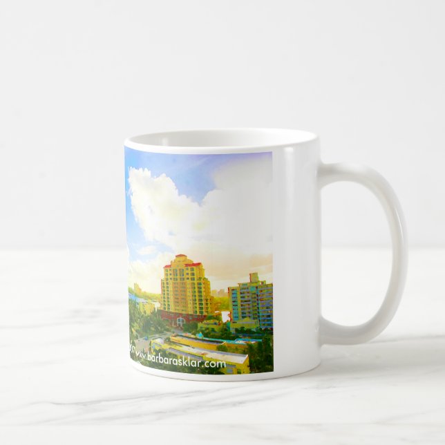 Fort Lauderdale Strip  Florida  by  Barbara Sklar Coffee Mug (Right)