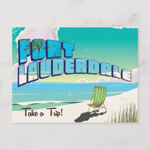 Fort Lauderdale vintage travel poster Postcard