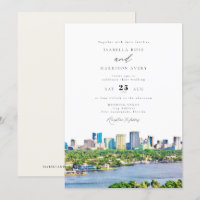 FORT LAUDERDALE Watercolor Skyline Wedding