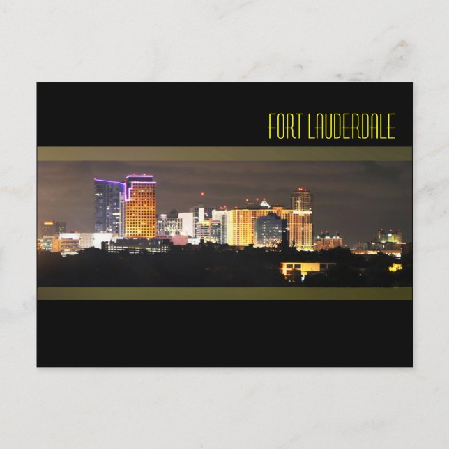 Fort Lauderdale's skyline at night Postcard (Front)