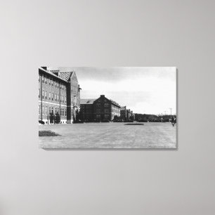Fort Lewis, WA View of Barracks and Mt. Rainier Canvas Print