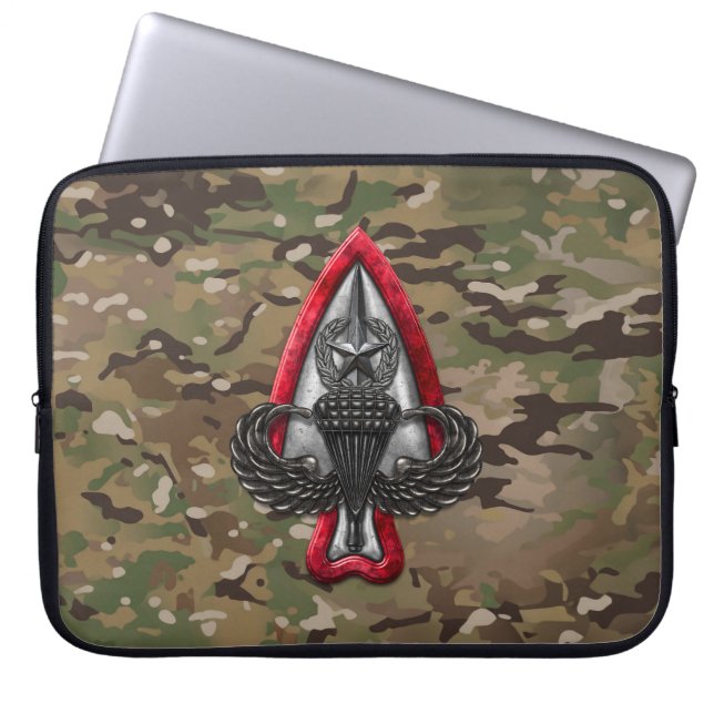 Fort Liberty Camo 15" Laptop Sleeve (Front)