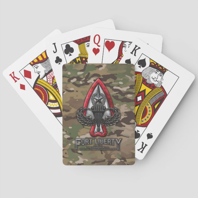 Fort Liberty Camo Playing Cards (Back)