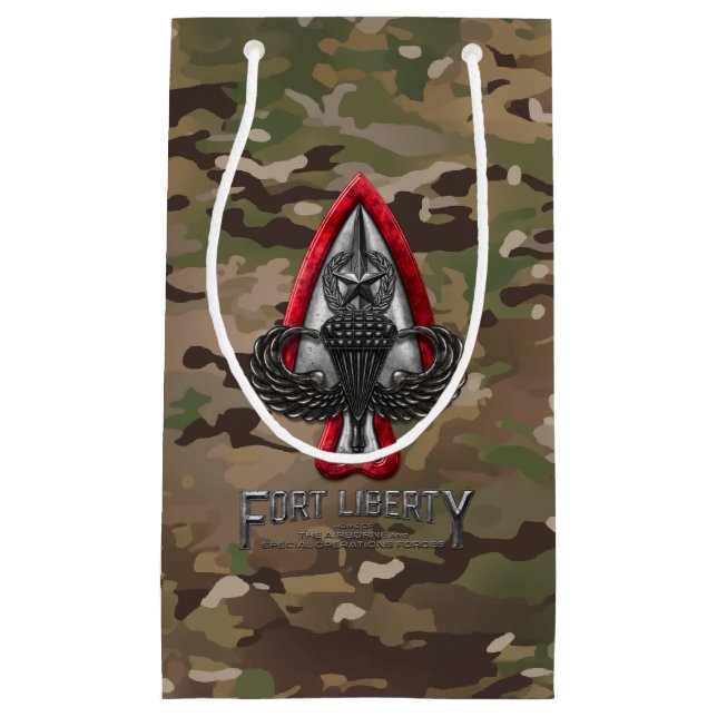 Fort Liberty Camo Small Gift Bag (Front)