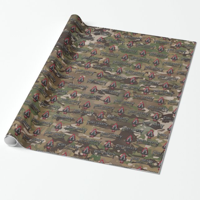 Fort Liberty Camo Wrapping Paper (Unrolled)