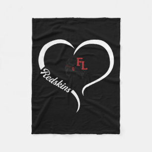 Fort Loramie Redskins Logo Half Heart Slogan Hs  Fleece Blanket