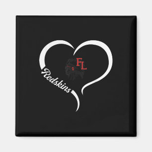 Fort Loramie Redskins Logo Half Heart Slogan Hs  Magnet