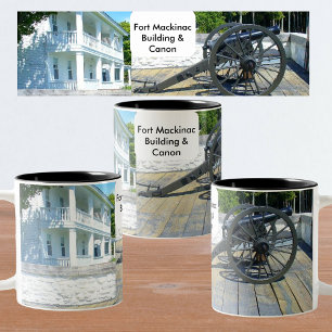 Fort Mackinac Building & Canon at Mackinac Island Two-Tone Coffee Mug