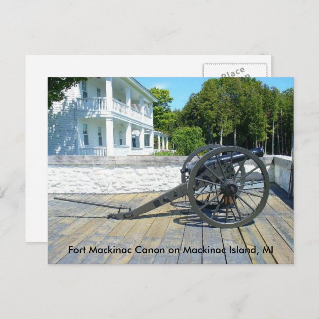 Fort Mackinac Canon at Mackinac Island Postcard (Front/Back)