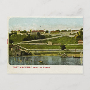 Fort Mackinac from the Harbour Vintage Postcard